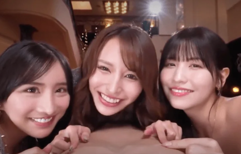 【伊藤舞雪・桜空もも・楪カレン】爆乳+巨尻スレンダー美少女たちとフェラ+セックス♡